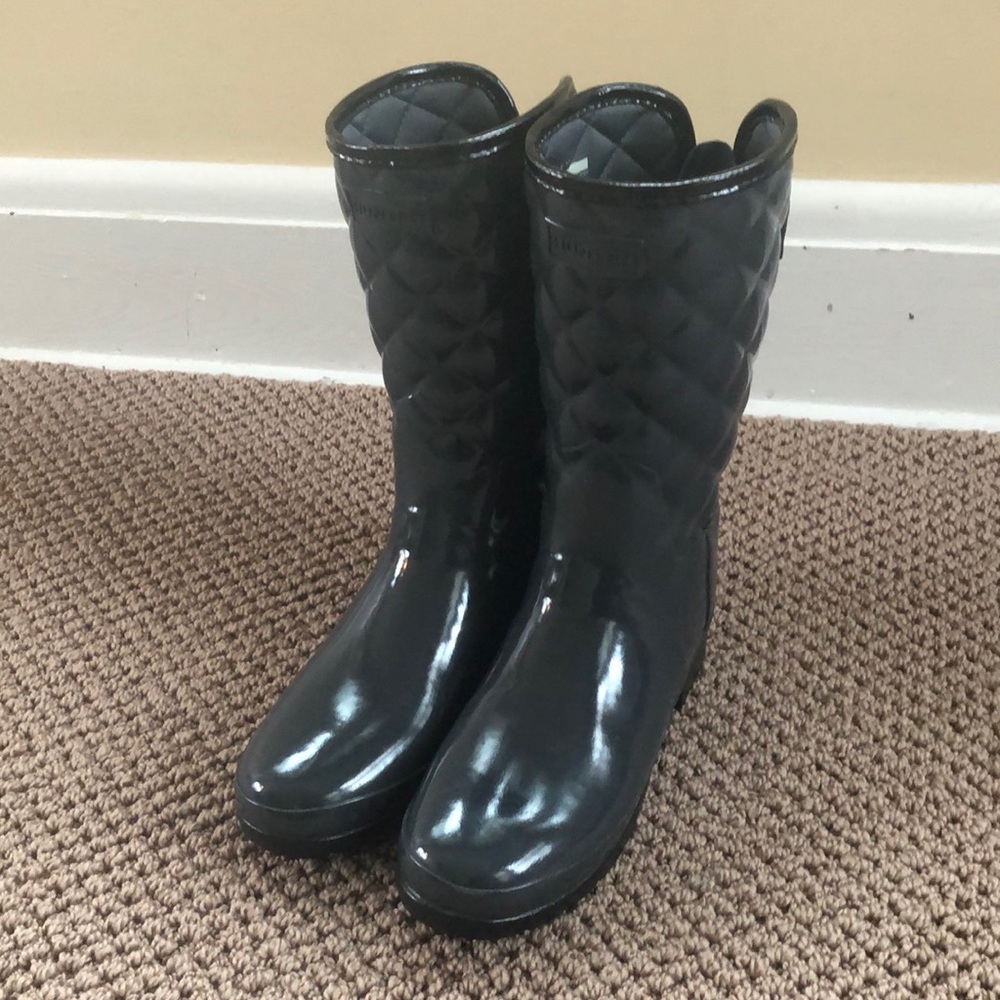 Hunter Black Quilted Winter Rain Boots